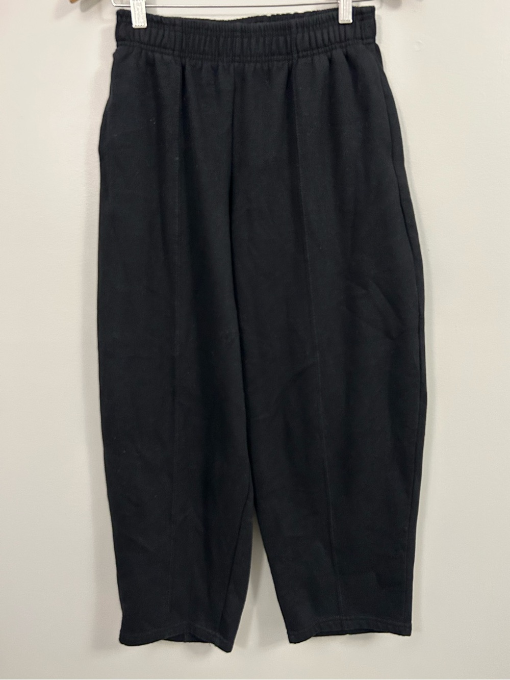 Zara Medium Black Elastic-Waist Sweatpants Minimalist Loungewear
